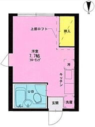 カーム・ハイツ ワンルームの間取図画像