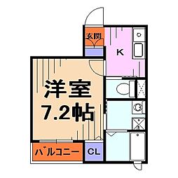 H.A.B.7 1Kの間取図画像