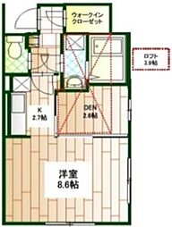 グランコート市ヶ谷 1SKの間取図画像