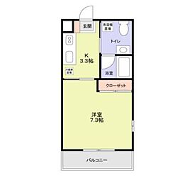 プランドール青砥 103 1階1Kの間取り