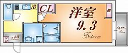 エヌエムサンカンテキャトフC棟 3階1Kの間取り