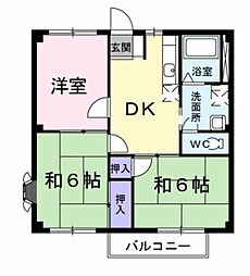 南海加太線 東松江駅 徒歩18分の賃貸アパート 2階3DKの間取り