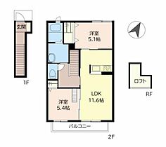 Ｍｏｎ　Ａｍｏｕｒ B202 ｜ 兵庫県伊丹市鴻池５丁目7-4（賃貸アパート2LDK・2階・57.40㎡） その2