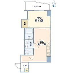 コモド 1DKの間取図画像