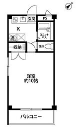 アムールアライ 1Kの間取図画像