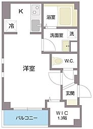 東京メトロ日比谷線 三ノ輪駅 徒歩5分の賃貸マンション 4階ワンルームの間取り