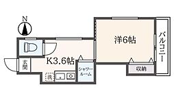 メゾン高橋 2階1Kの間取り