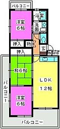 ハイム竹下 3LDKの間取図画像