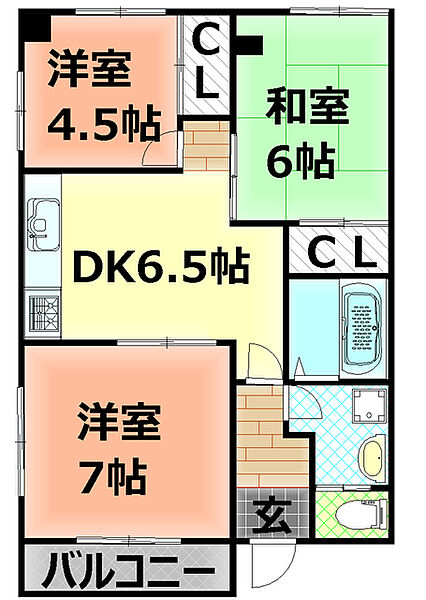静岡県駿東郡清水町徳倉(賃貸アパート3DK・2階・56.00㎡)の写真 その2