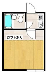 プラザドゥデボンB ワンルームの間取図画像