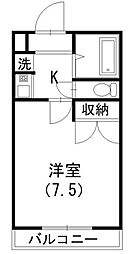 レオパレスジュネス 1Kの間取図画像