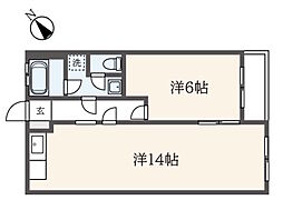 シャトー三輪 1LDKの間取図画像