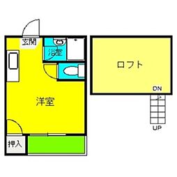 アネックス6 1Kの間取図画像