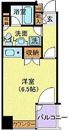 千代田タワーアネックス 7階ワンルームの間取り