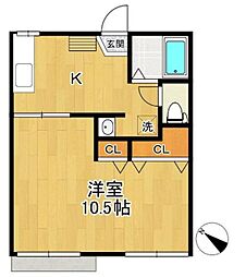 ファーストステップ狭山台 1Kの間取図画像