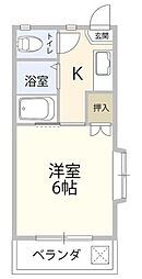 サン・ミッシェル 1Kの間取図画像