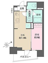 ROYGENT三ノ輪 1DKの間取図画像