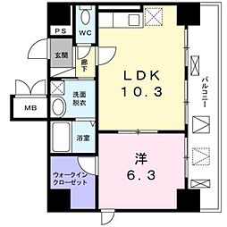 グレイスアベニュー 1LDKの間取図画像