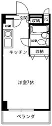 第七植村ビル ワンルームの間取図画像