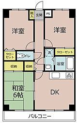 JR総武線 幕張本郷駅 徒歩7分の賃貸マンション 3階3DKの間取り