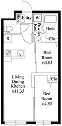 エルファーロ早稲田 2LDKの間取図画像