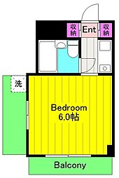 メゾン富士 ワンルームの間取図画像