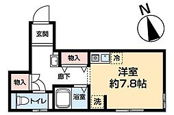MQuarto熊野前 ワンルームの間取図画像