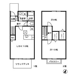 ローズコート真光寺 2階2LDKの間取り