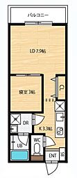 グランディア千葉中央III 1LDKの間取図画像