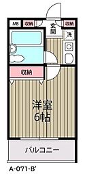 ローズガーデンA71番館 1Kの間取図画像