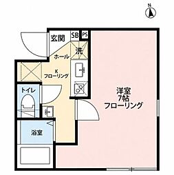 MJ RESIDENCE 王子 1Kの間取図画像