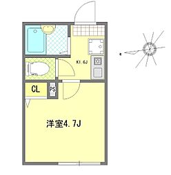 ＡＬＢＡ亀有 2階1Kの間取り