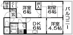 グランヴィラ香里 3DKの間取図画像
