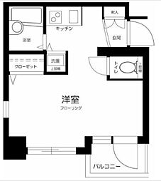 フェニックス目黒 3階1Kの間取り