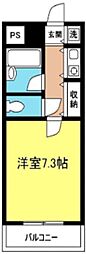 東竹ハイツ 1Kの間取図画像