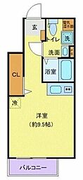レピュア成増レジデンス 1階ワンルームの間取り