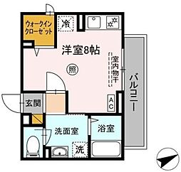 Casa Felice 3階ワンルームの間取り