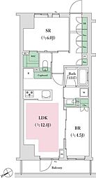 オープンレジデンシア葛西 4階1SLDKの間取り