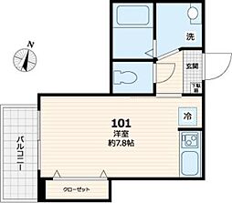 メゾン桜通り ワンルームの間取図画像