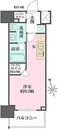ザ・パークワンズ芝公園 ワンルームの間取図画像