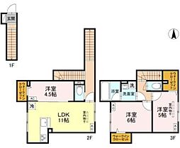 セレスティア竹ノ塚 2階3LDKの間取り