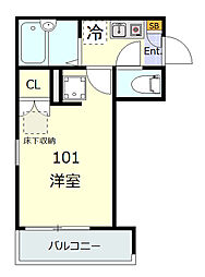 Glanz町屋アネックス 1階1Kの間取り