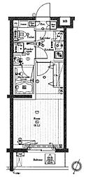 PREMIUM CUBE 三宿 2階1Kの間取り