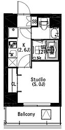 エスティメゾン戸越 1Kの間取図画像