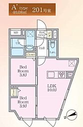 エルファーロ中野IX 2LDKの間取図画像