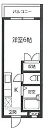 ニコーホームビル新柴又 ワンルームの間取図画像