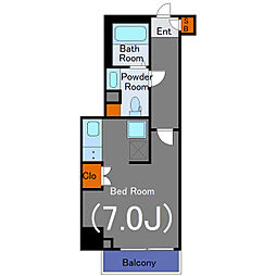 Log武蔵小山 2階ワンルームの間取り