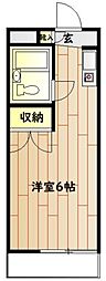 エミナンス東方 ワンルームの間取図画像