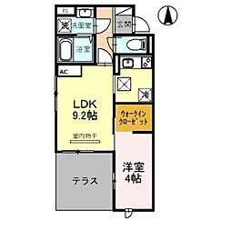 阪急神戸本線 西宮北口駅 徒歩4分の賃貸アパート 3階1LDKの間取り