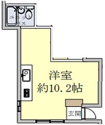 瀧ハイツ ワンルームの間取図画像
